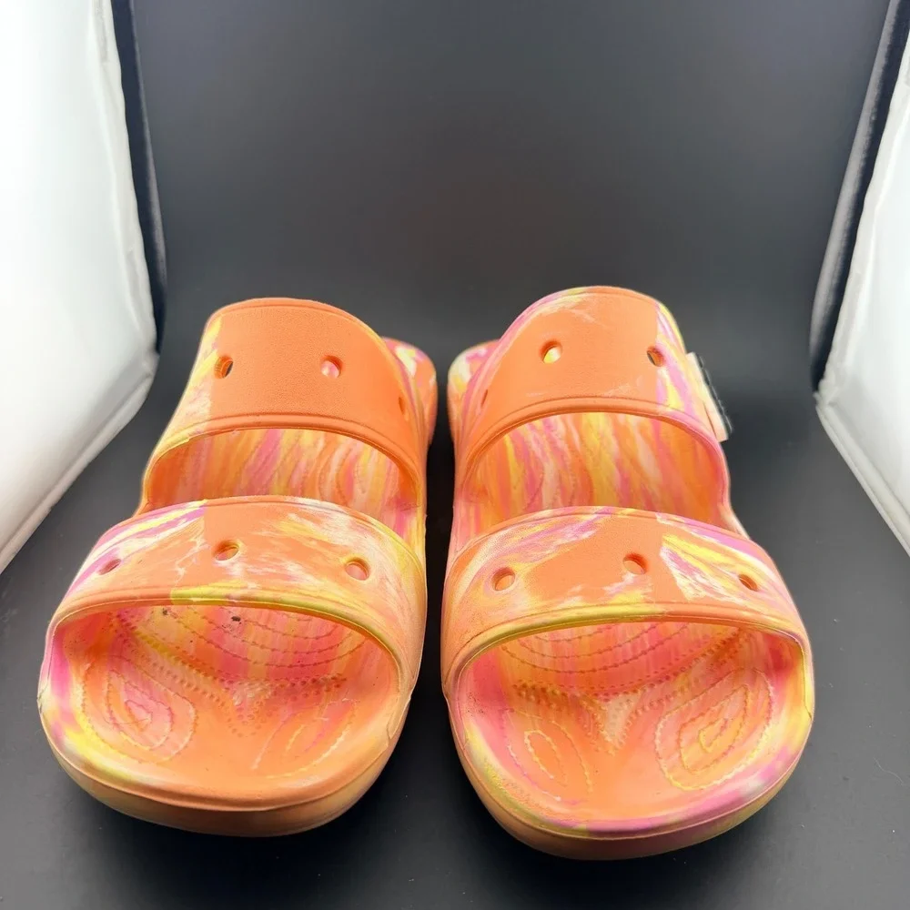 Crocs Classic 207701 Mens US 12 Sandals Multicolor Marble Beach Slip On Clog